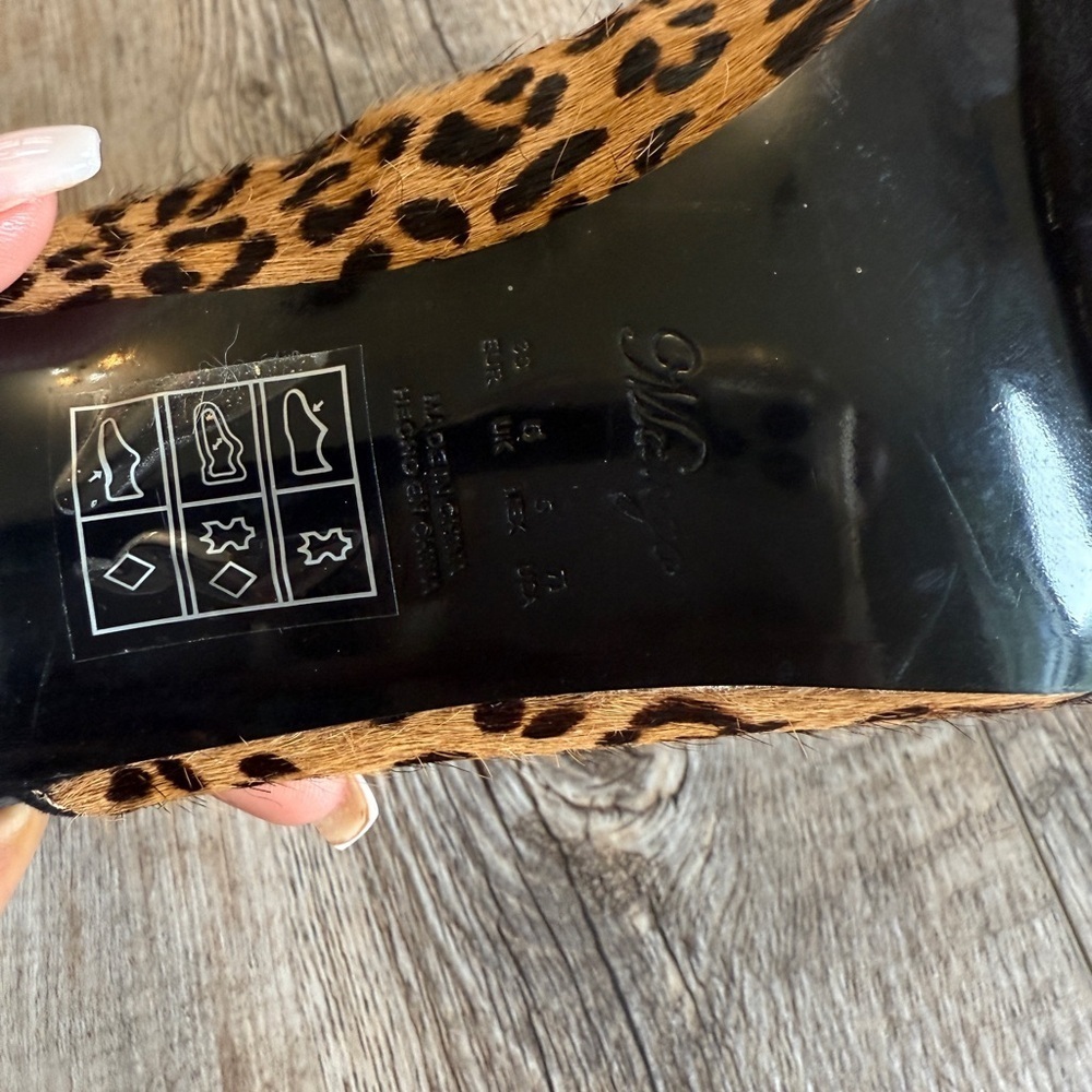 MANGO animal print Leather hair on Heels Size 7.5 - Picture 6 of 9
